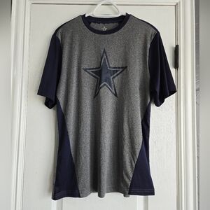 Dallas Cowboys StarAuthentic NFL Navy and Gray Short Sleeve Performance Tee M